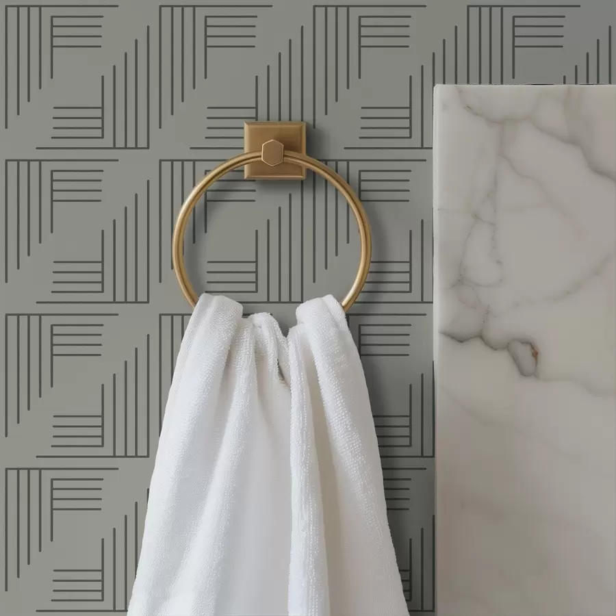 zidne murale Linearni kutni blokovi koji tvore kvadrate na toplo sivoj podlozi a00907