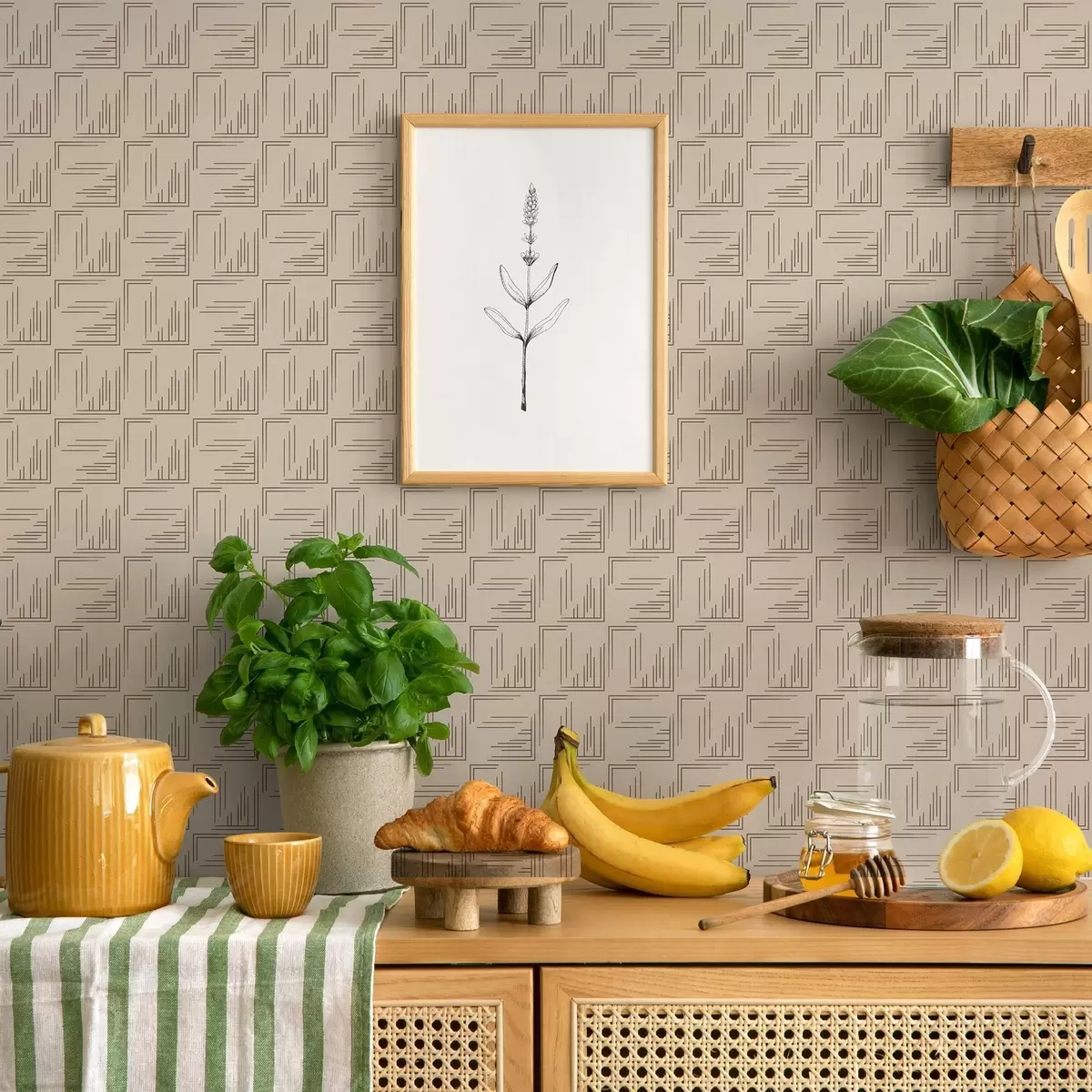 Pozadina Veliki kutni kvadrati boje kakaa s različitim ispunama linija, pijesak a00913