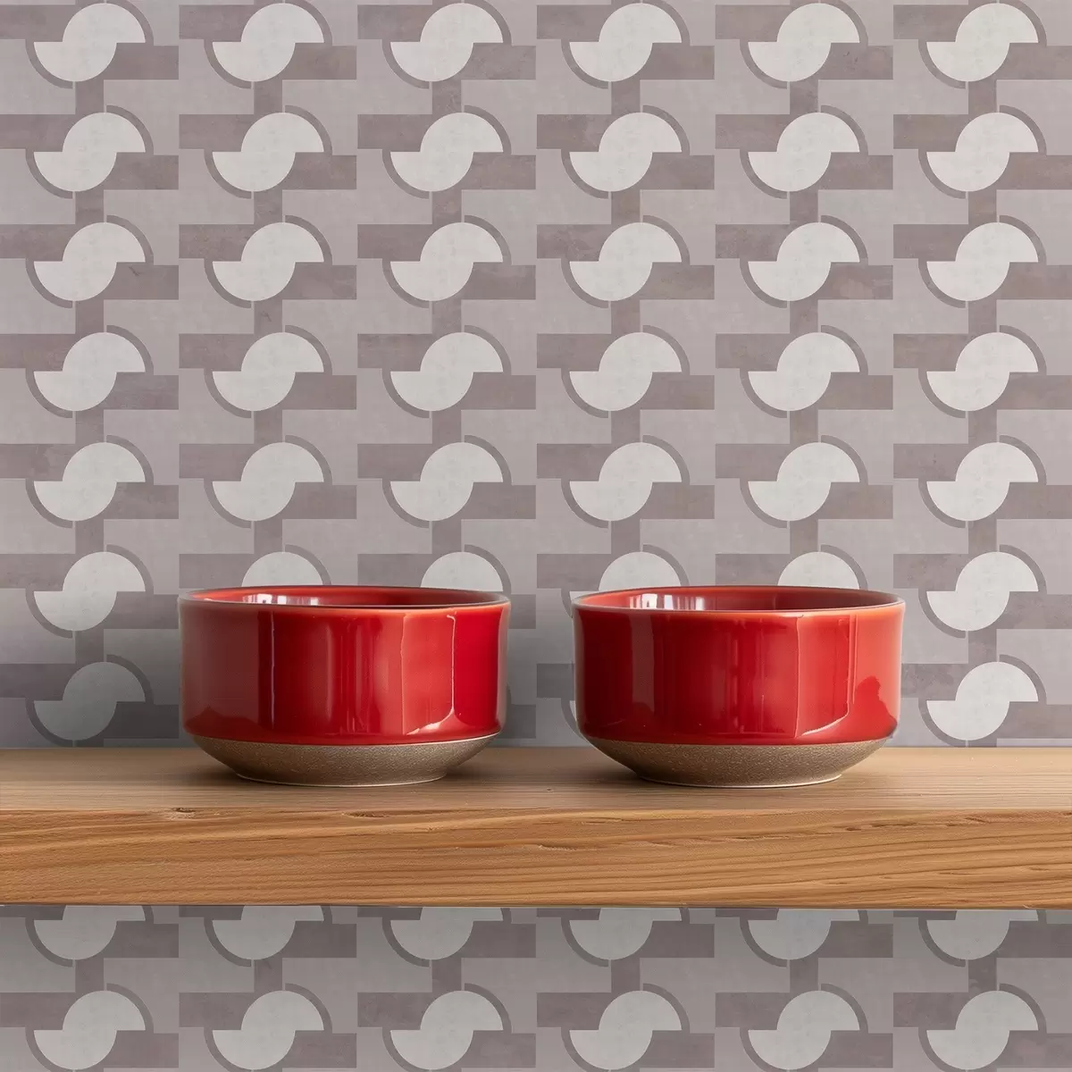 Pozadina Modularne pločice boje ljubičice s povezanim polukrugovima a00915