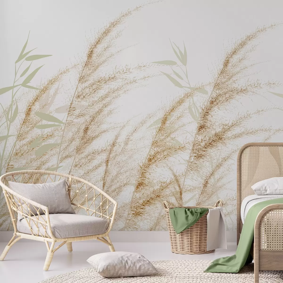 zidne murale Pampas i suha trava w04863