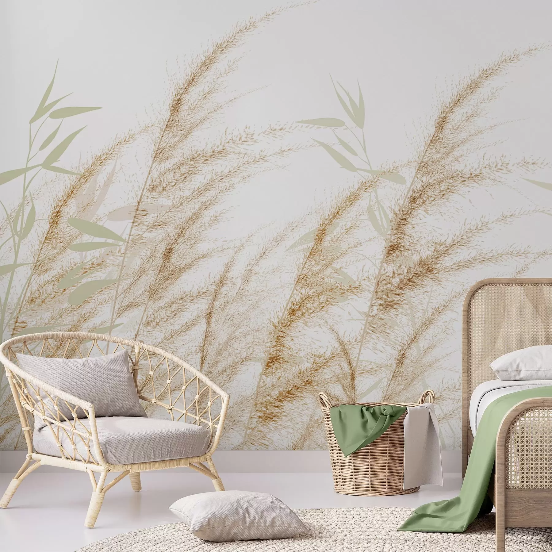 zidne murale Pampas i suha trava w04863