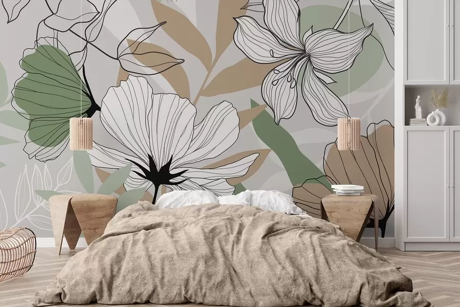 zidne murale Apstraktne biljke i cvijeće w04898v2