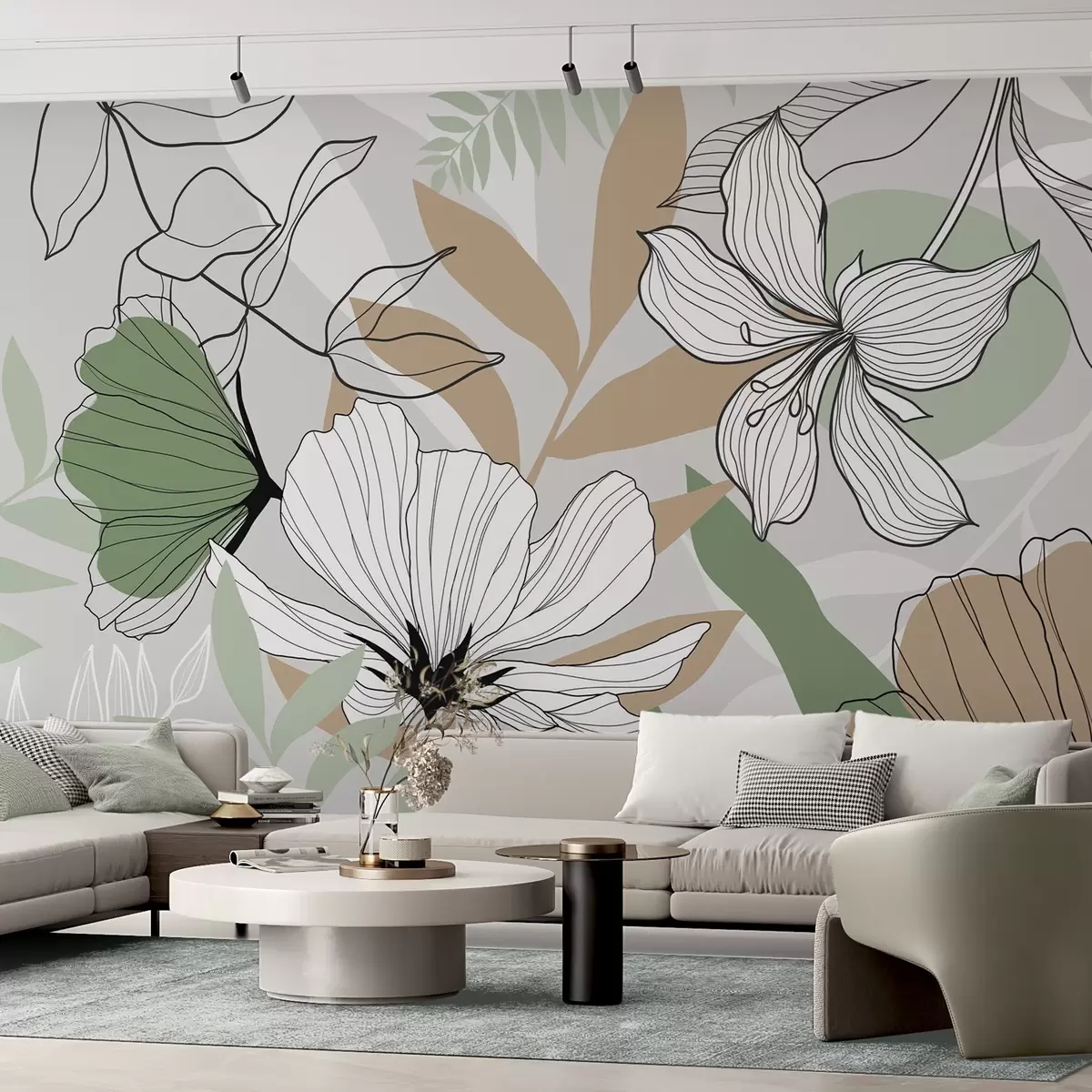 zidne murale Apstraktne biljke i cvijeće w04898v2