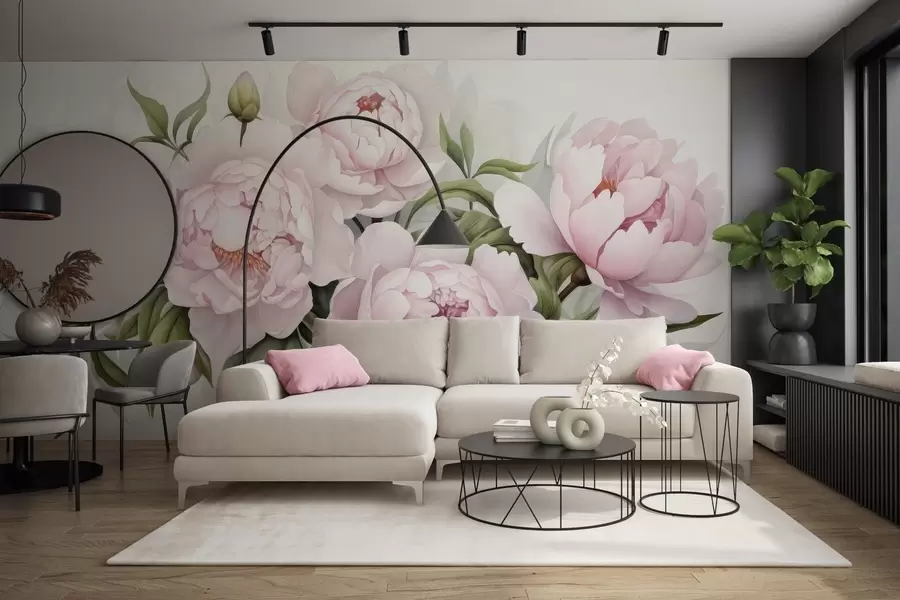 zidne murale Bujni buket božura w04902