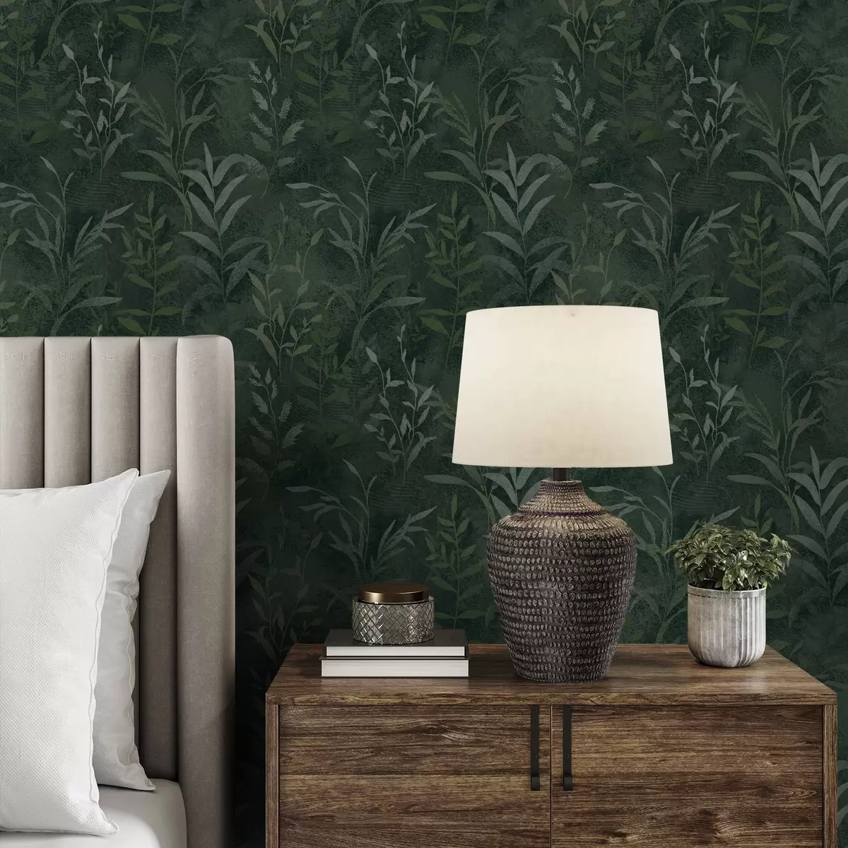 Pozadina Tamnozelena pozadina s prozirnim granama lišća a00888