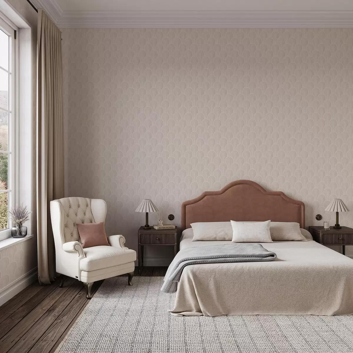 Pozadina Mali lučni moduli u toplim kremasto-bež nijansama a00924