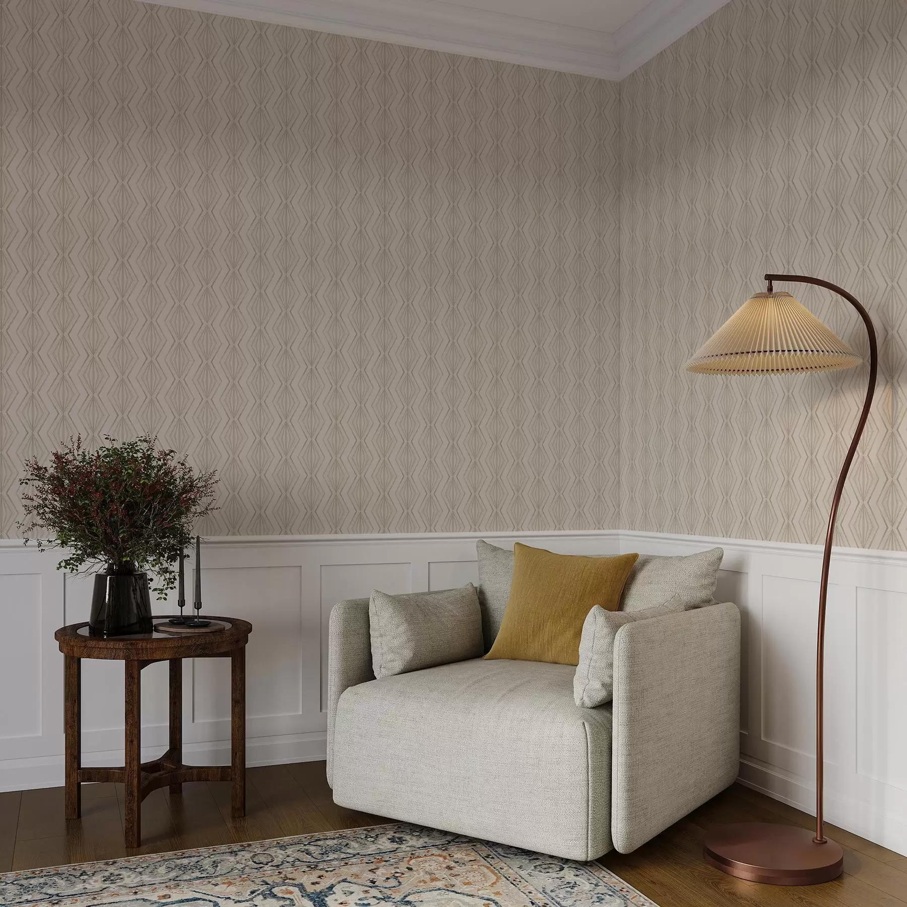 zidne murale Svijetli dijamantni ukras u mirnim bež tonovima a00925v2