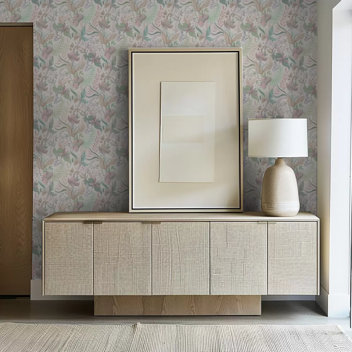 Pozadina Nježno pastelno cvijeće i lišće na svijetloj pozadini a00931