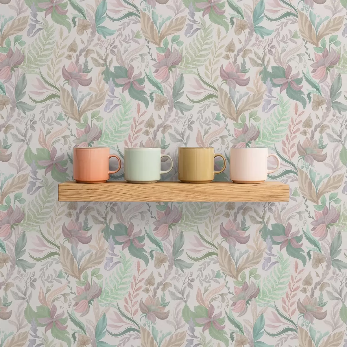 Pozadina Nježno pastelno cvijeće i lišće na svijetloj pozadini a00931