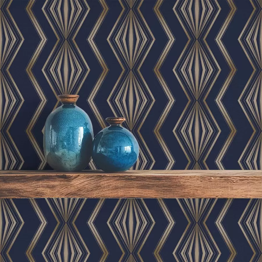 zidne murale Geometrijski uzorak tamnoplavog dijamanta a00973