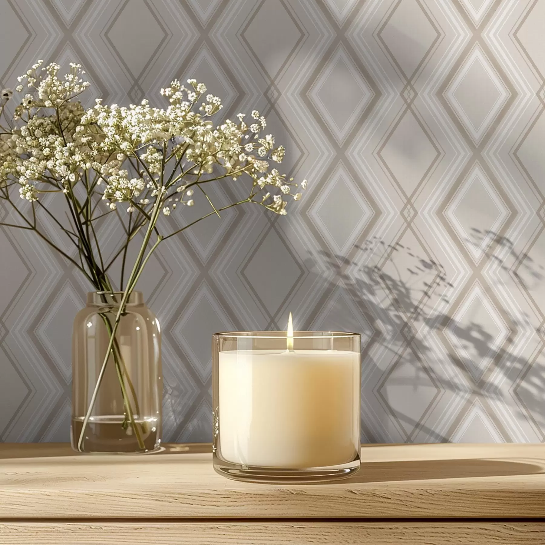 zidne murale Svijetlo bež pozadina s višeslojnom dijamantnom mrežom a00975v2
