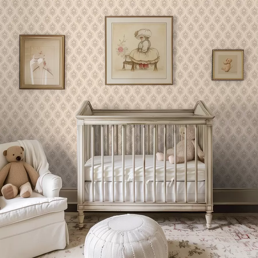 zidne murale Motivi puderastih kapljica s cvijetom na toploj pozadini a00977v2