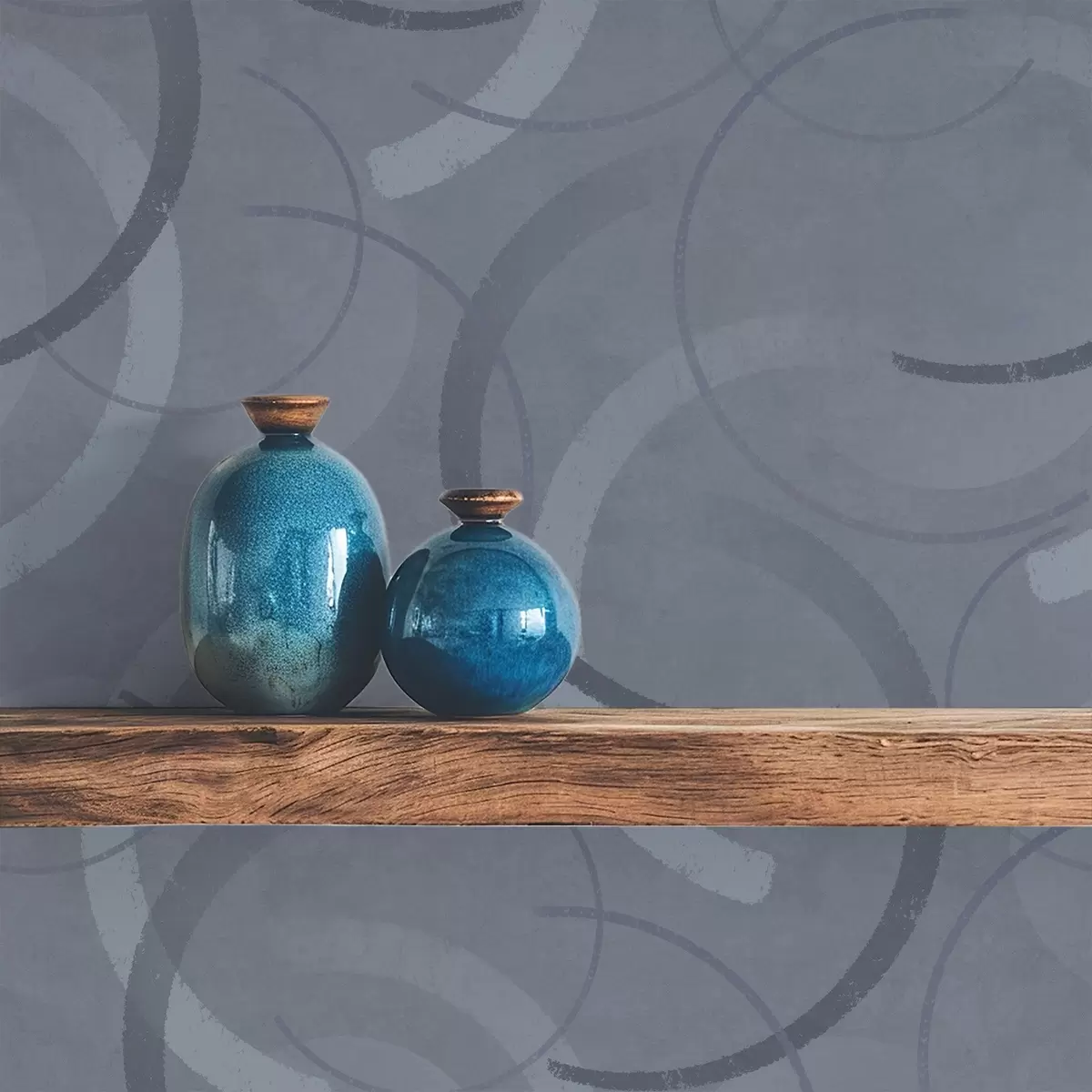 Pozadina Polukrugovi i meki krugovi u hladnoj sivo-plavoj paleti a00980