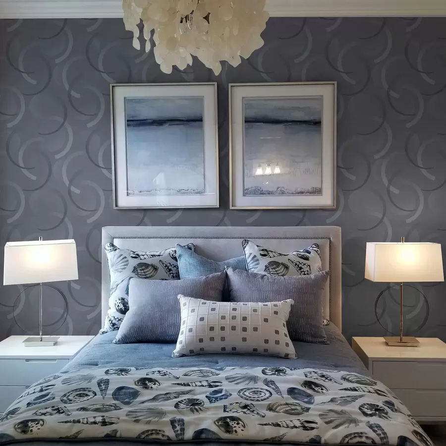 zidne murale Sivi polukrugovi i zamućeni krugovi na teksturiranoj pozadini a00981