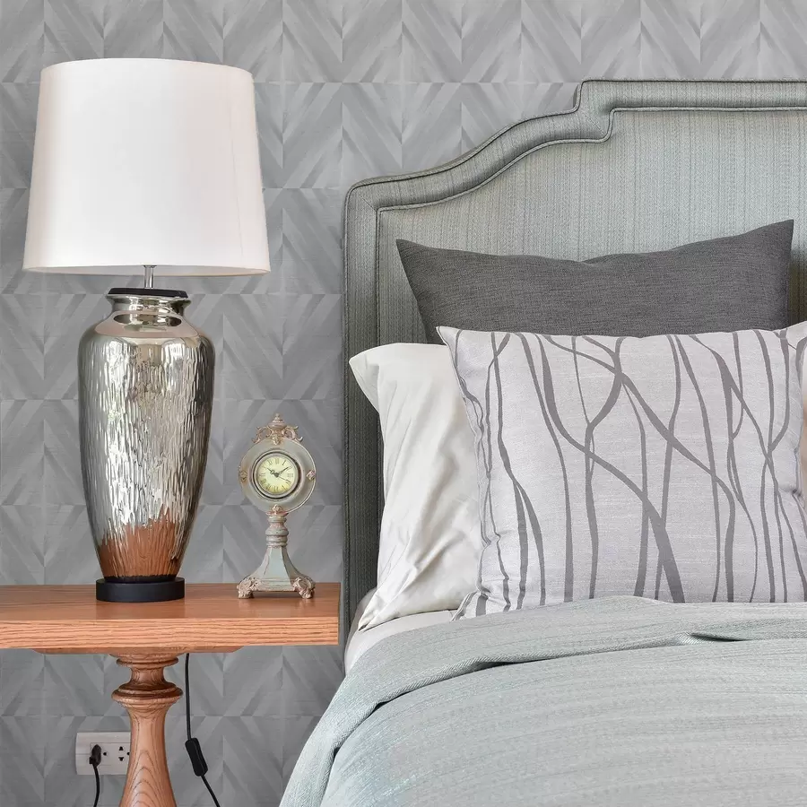 zidne murale Geometrija kutnih poteza u hladnoj sivo-plavoj paleti a00983v2