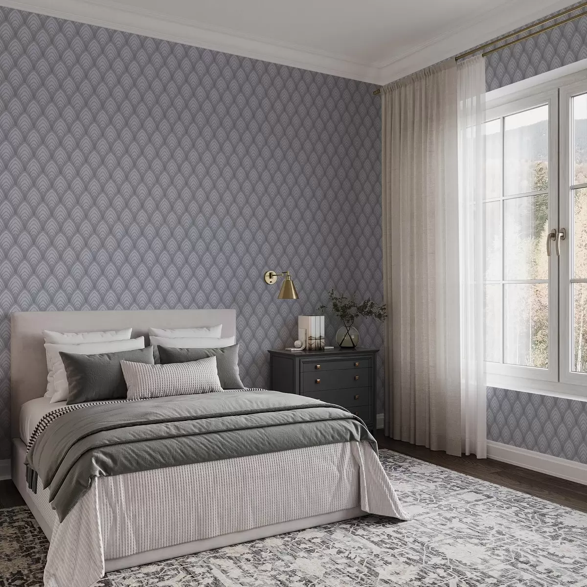 Pozadina Volumetrijski lukovi nalik sivoj skali s mekim gradijentom a00989