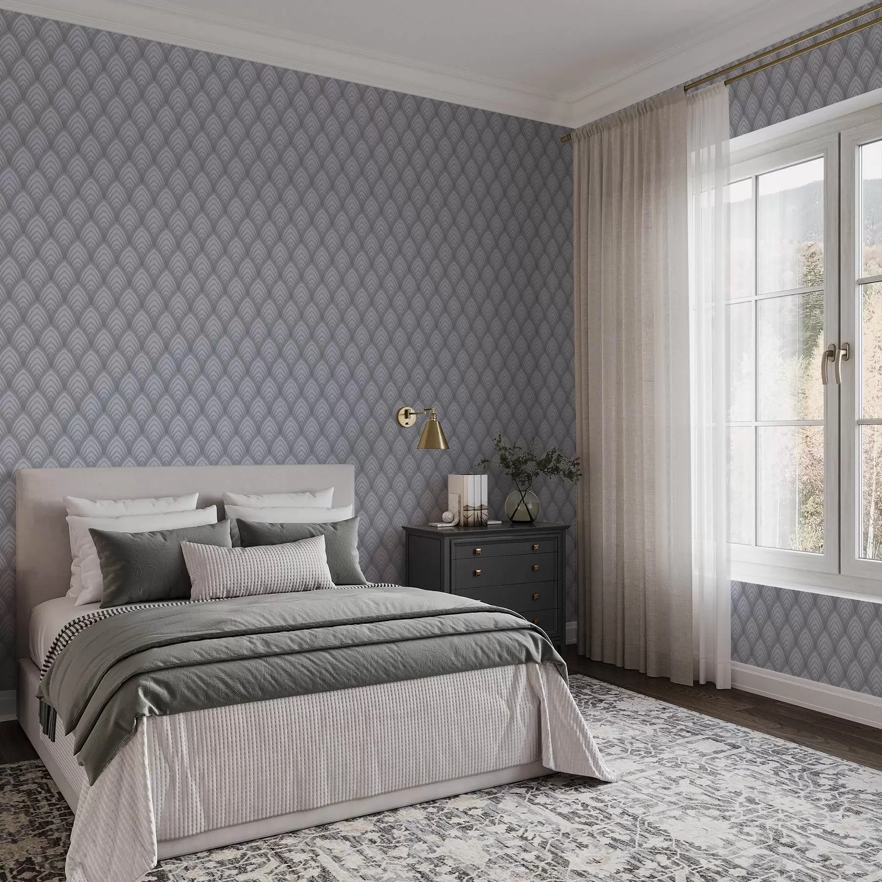 zidne murale Volumetrijski lukovi nalik sivoj skali s mekim gradijentom a00989