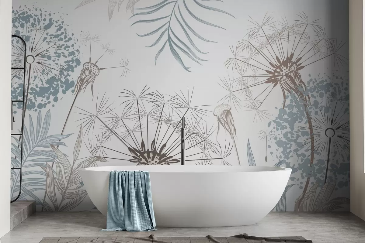 zidne murale Maslačci među lišćem w04942