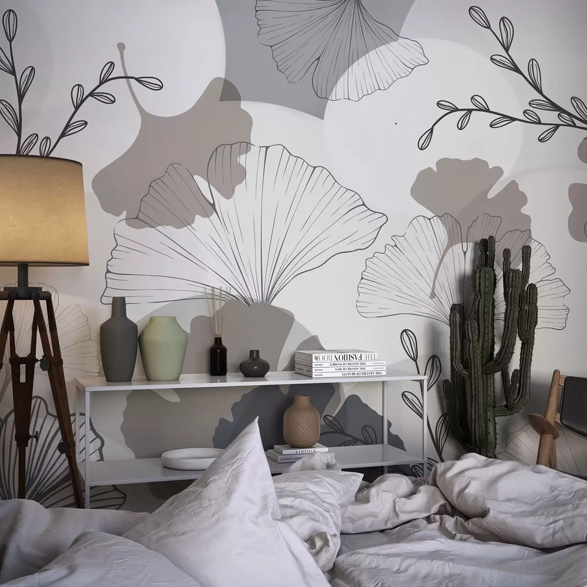 zidne murale Minimalistički listovi ginka w04913