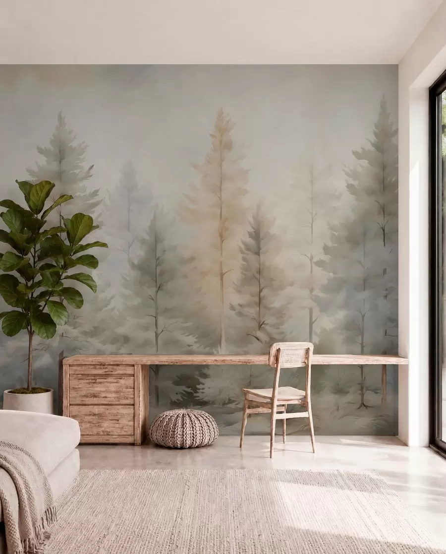 zidne murale Crnogorična šuma w04975