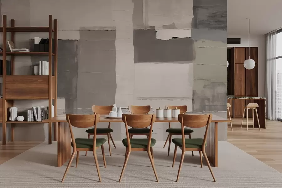 zidne murale Mirni teksturirani pravokutnici u sivo-bež tonovima w04958