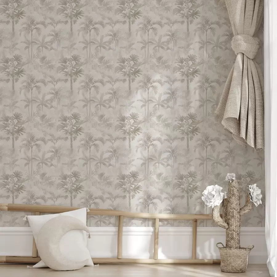zidne murale Magloviti palmov gaj u toplim bež tonovima a00881