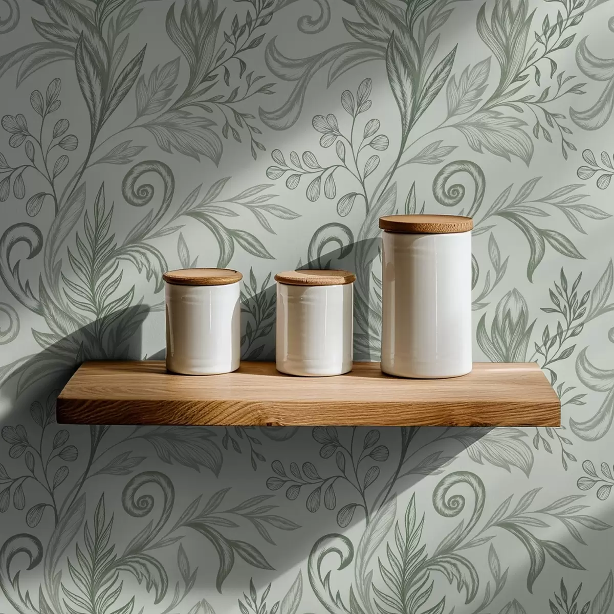 Pozadina Meki uvijeni listovi mente u nježnim sivozelenim linijama a00935v3