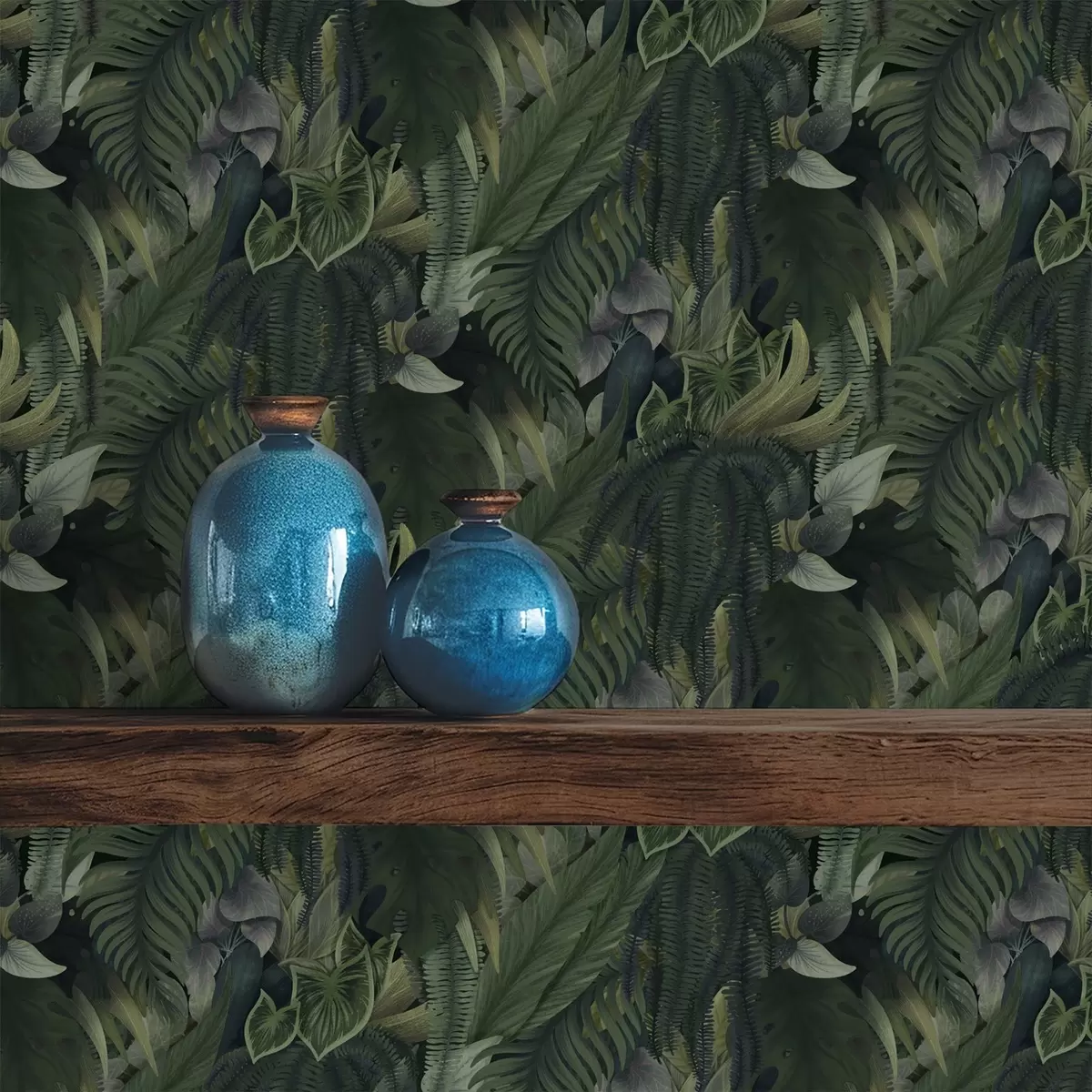 Pozadina Gusto tropsko lišće u duboko zelenim šikarama a00943