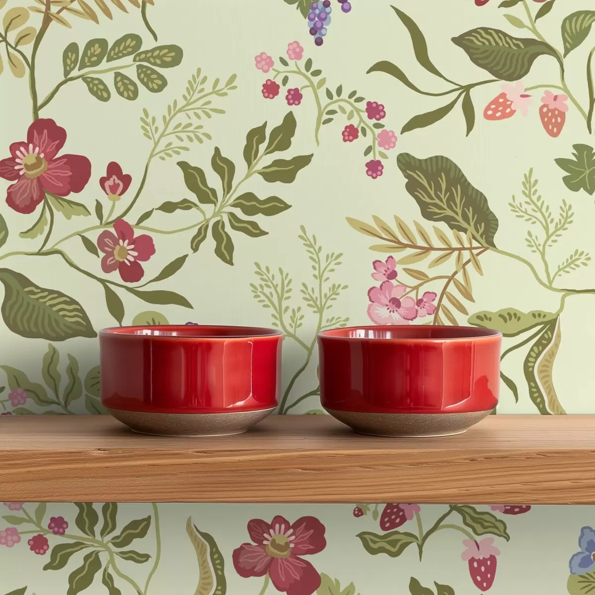 Pozadina Cvjetajući vrt s bobicama, grožđem i divljim cvijećem a00961