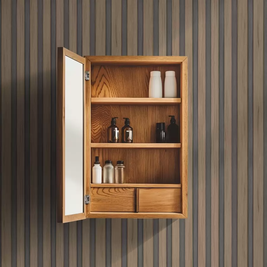 zidne murale Vertikalne drvene letvice s tamno sivim umetcima a00991