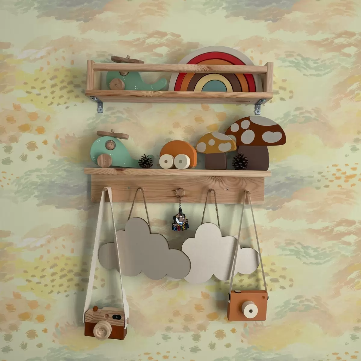 Pozadina Pastelni potezi kistom u toploj kremasto žutoj paleti a00999v1