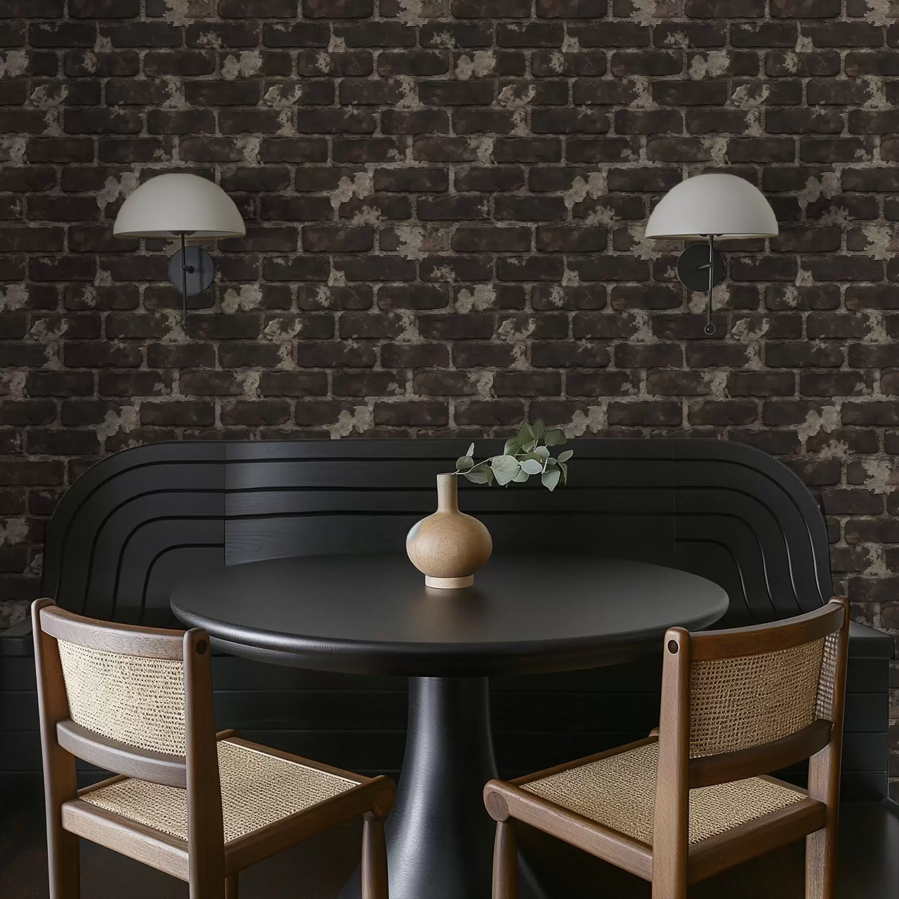 zidne murale Potamnjeli stari zid od opeke s istrošenim zakrpama a01030