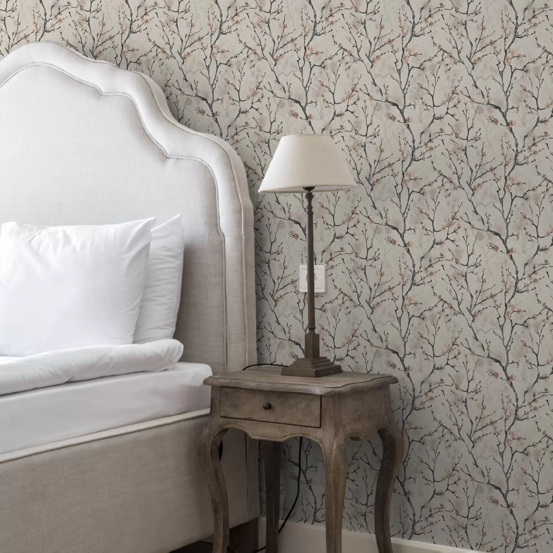 zidne murale Akvarelne grane sakure na svijetloj pozadini a01033