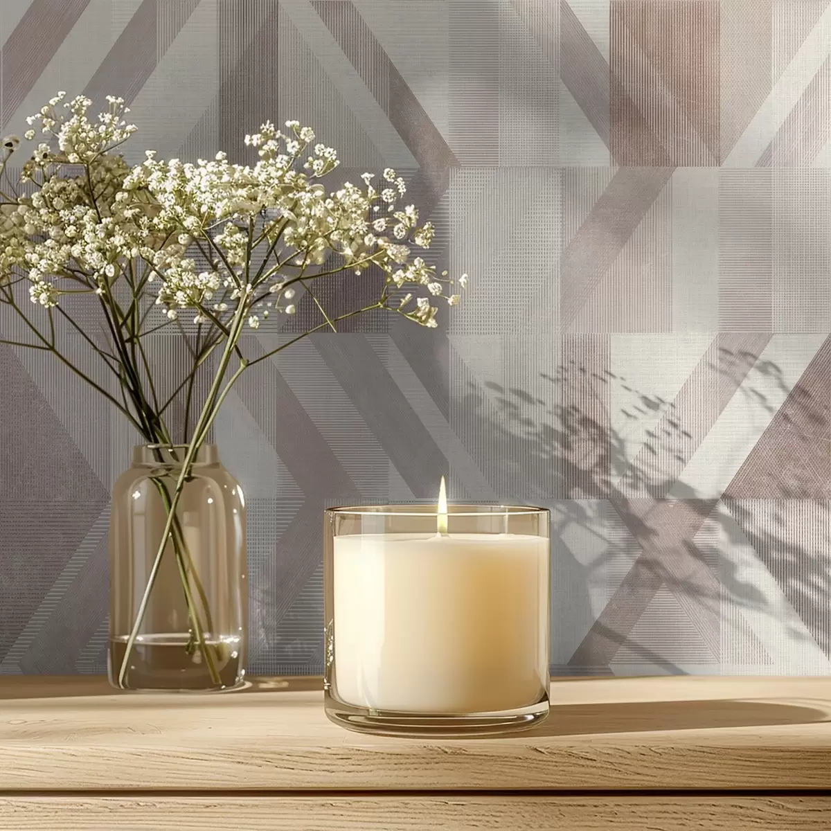 Pozadina Tople geometrijske strelice u bež-pješčanim tonovima a01056v2