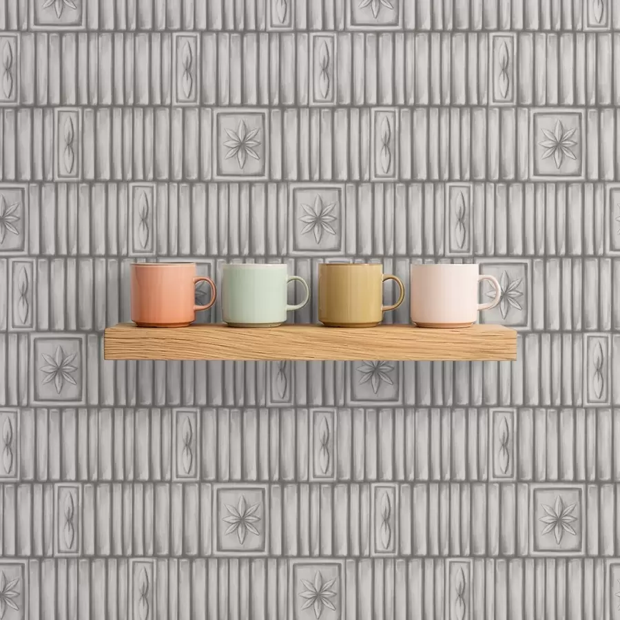 zidne murale Reljefni vertikalni paneli s grafičkim cvjetnim umetcima a01058