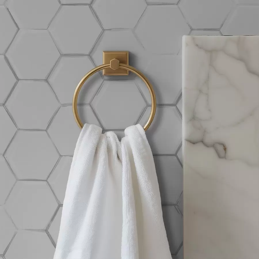 zidne murale Bijeli trodimenzionalni šesterokuti na glatkoj pozadini a01059