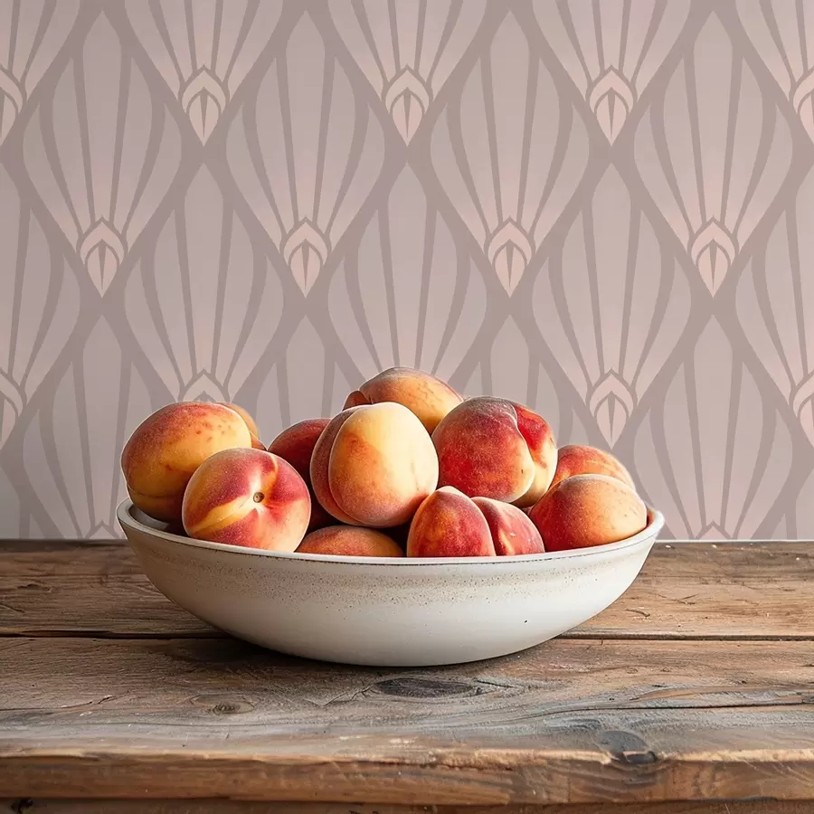 zidne murale Puderasto bež Art Deco s mekim lepezama a01064v1