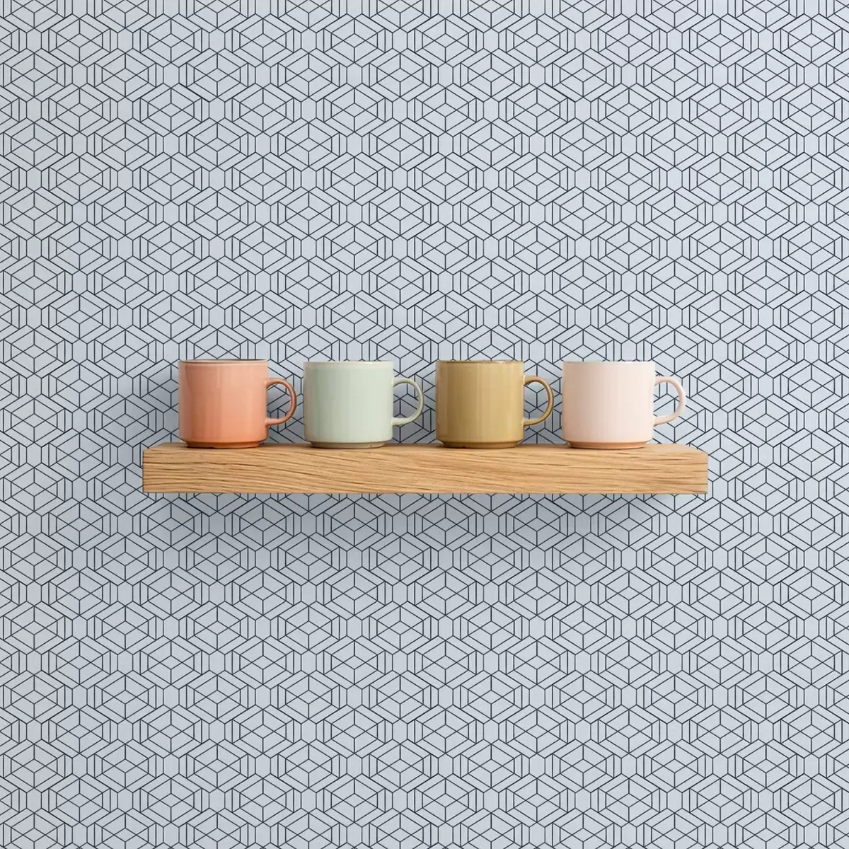 Pozadina Svijetloplavi geometrijski uzorak kocke a01066