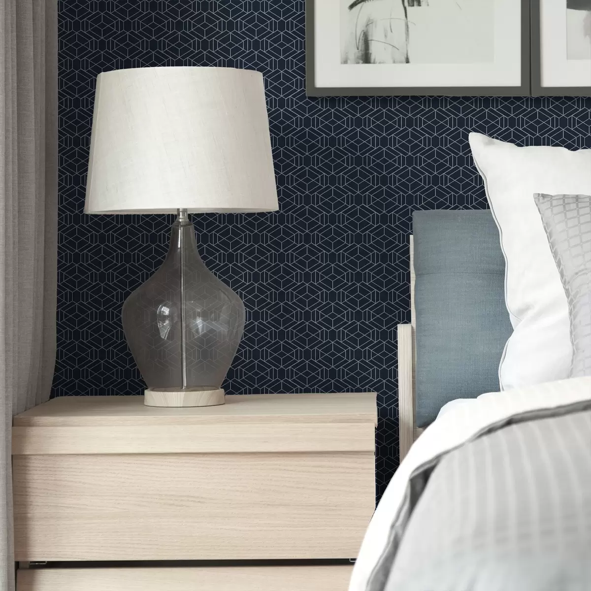 Pozadina Tamnoplava geometrijska rešetka od kocki a01066v1