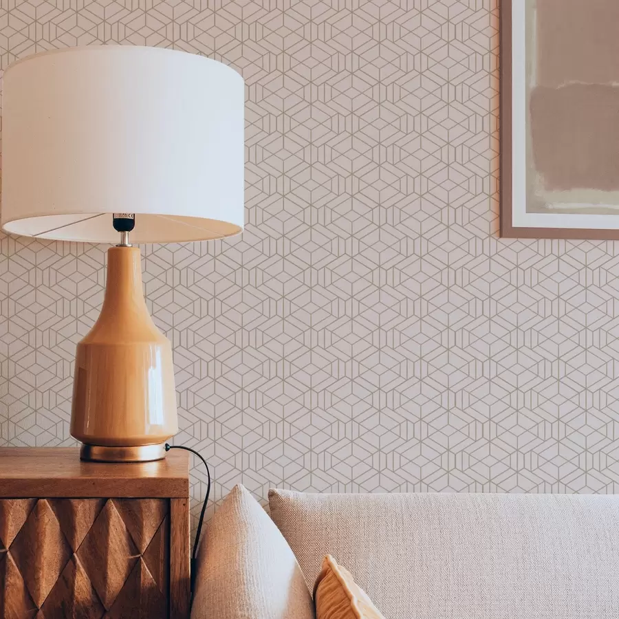 zidne murale Topla bež pozadina s finim grafičkim kockicama a01067v3