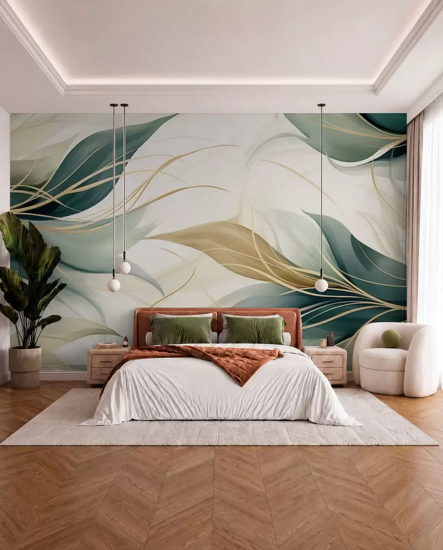 zidne murale Apstraktni listovi w04990