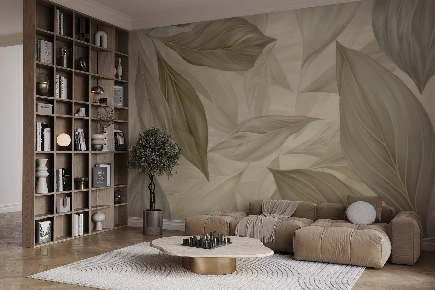 zidne murale Apstraktno nježno lišće w04969