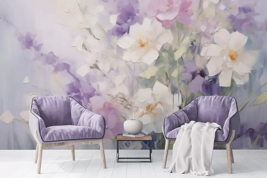 zidne murale Apstraktni cvjetni buket w09597