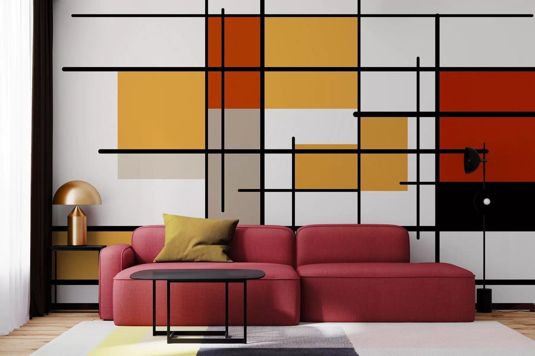 zidne murale Svijetla geometrija w05008