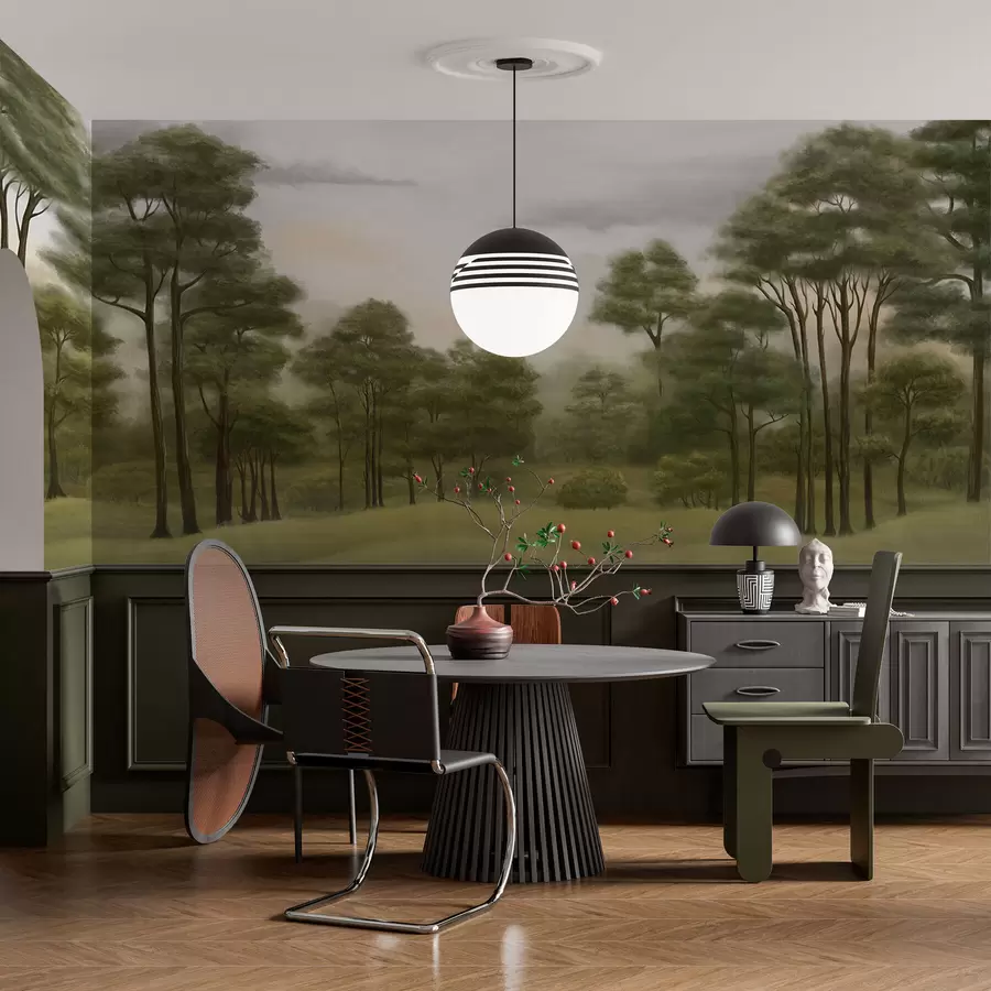 zidne murale Miran šumski krajolik u nježnim nijansama w02193