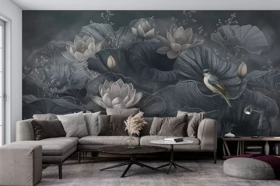 zidne murale Spokoj među elegantnim cvjetovima prirode w02407