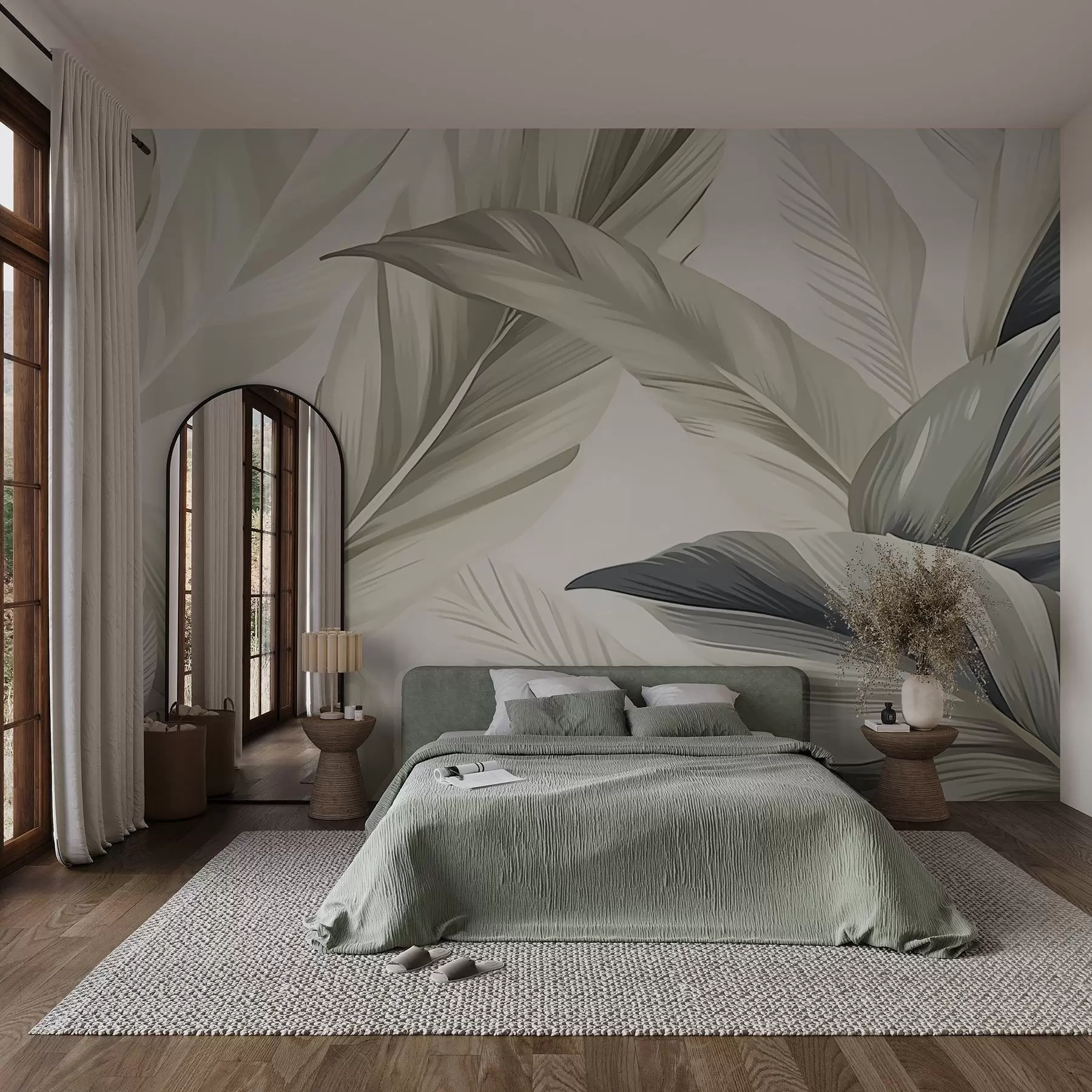 zidne murale Listovi banane w04988