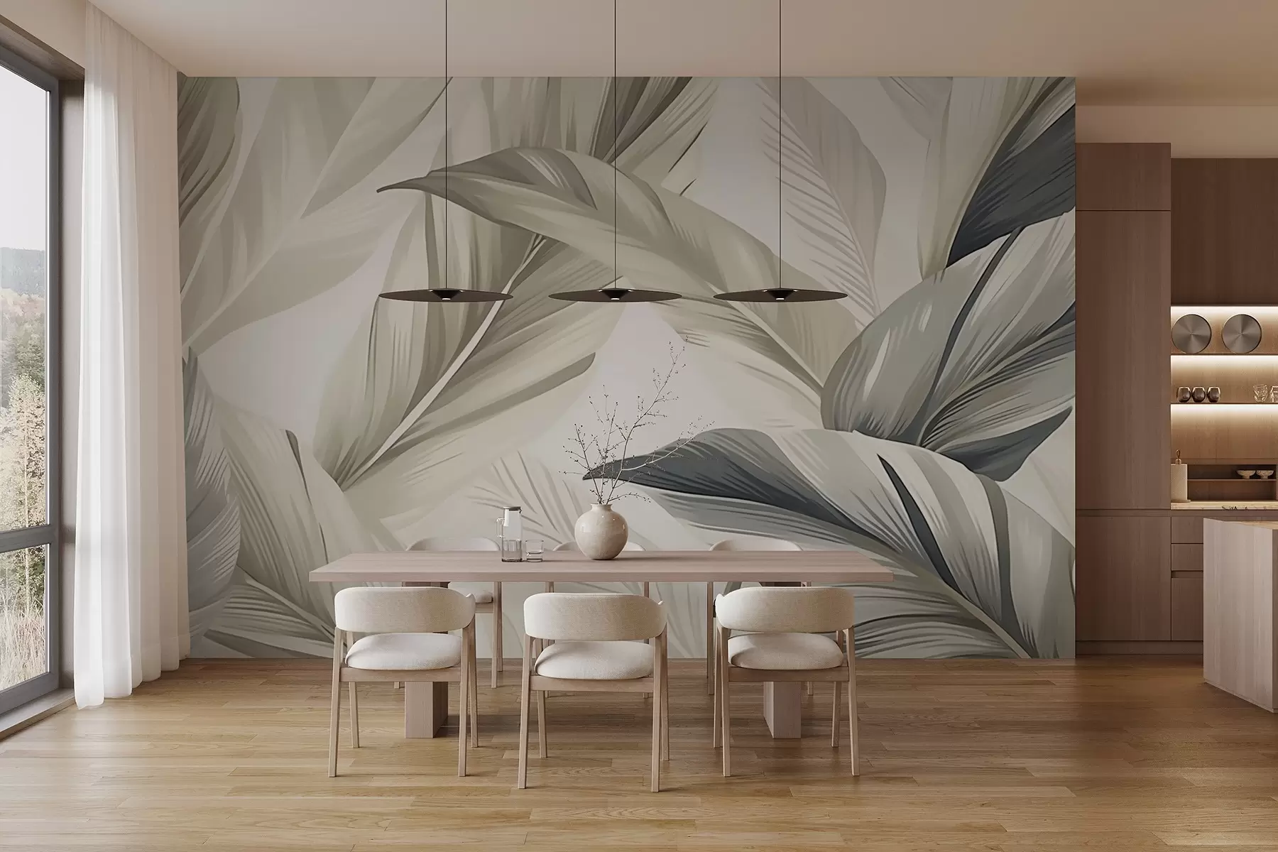 zidne murale Listovi banane w04988