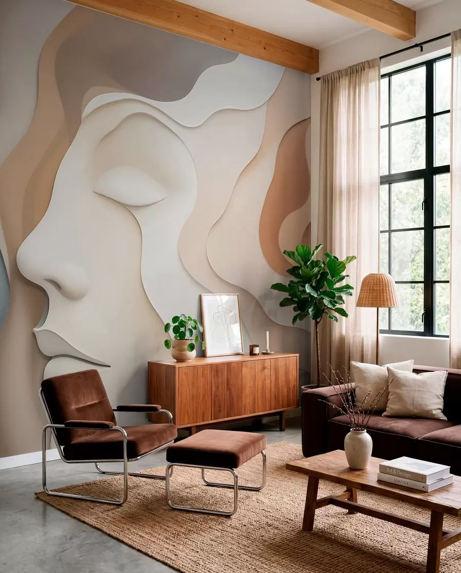 zidne murale Apstraktno lice w04869