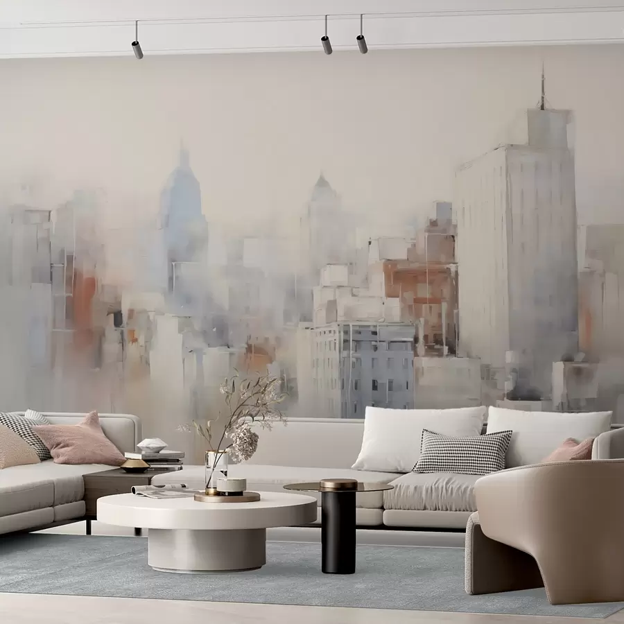 zidne murale Imitacija apstraktnog grada u slikarstvu w04897